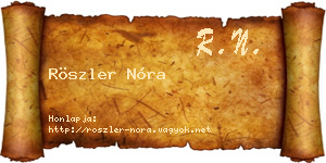 Röszler Nóra névjegykártya